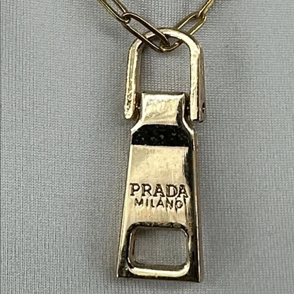 Upcycled Prada Zipper Pull Necklace - Picture 3 of 5